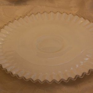 Fenton 12" Milk Glass Pedestal Cake Stand Server